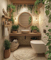 Bringing plants into the bathroom adds a refreshing touch of nature